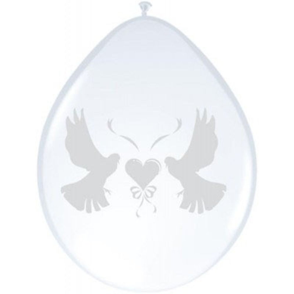 Ballon Duifjes wit 8 stuks