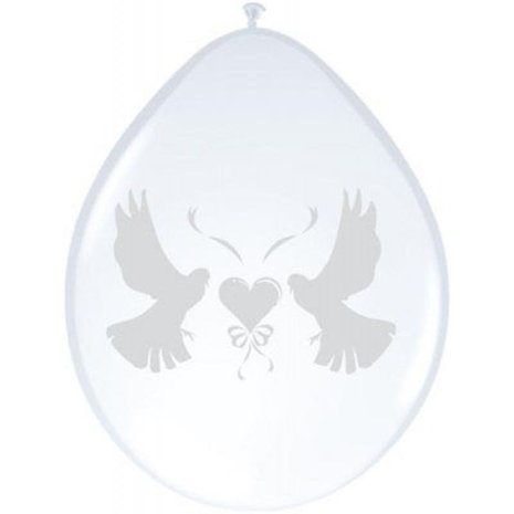 Ballon Duifjes wit 8 stuks