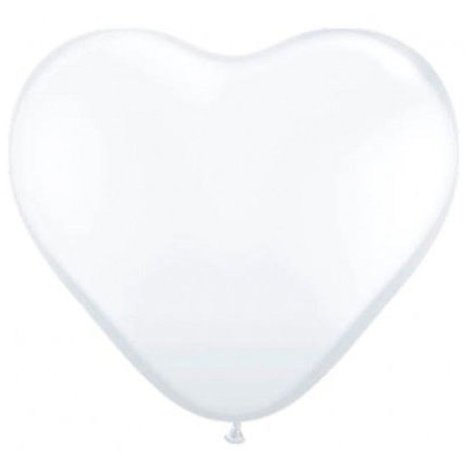 Folat Ballon coeur forme blanche 30cm | 8 pièces