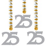 Folat Decoration spiral 25 years married 3 pieces Folat Decoration spiral 25 years married 3 pieces