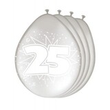 Ballonnen 25 jaar Getrouwd Zilver 30cm | 8 stuks Ballonnen 25 jaar Getrouwd Zilver 30cm | 8 stuks