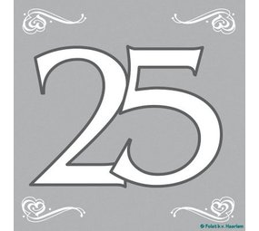 Folat Serviette 25 ans marié 20 pièces Folat Serviette 25 ans marié 20 pièces