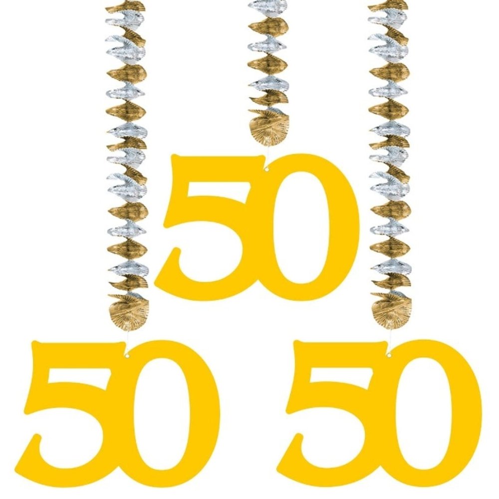 Décoration spirale 50 ans d'or | 3 pièces