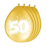Folat Ballon 50 jaar huwelijk goud 8 stuks Folat Ballon 50 jaar huwelijk goud 8 stuks
