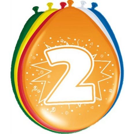 Folat Ballonnen 2 jaar 30cm | 8 stuks