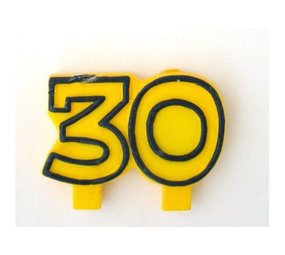 Folat Kaars 30 jaar geel