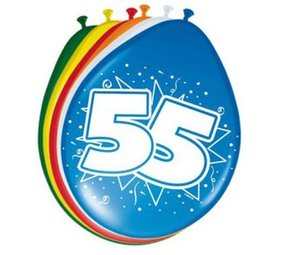 Folat Ballon 55 Jahre 30cm | 8 Stücke Folat Ballon 55 Jahre 30cm | 8 Stücke
