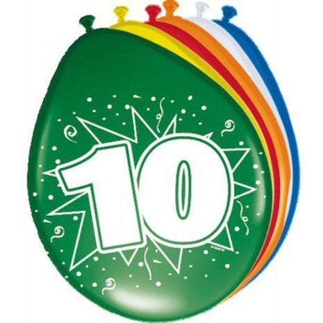 Folat Ballon 10 Jahre 30 cm |  8 Stücke Folat Ballon 10 Jahre 30 cm |  8 Stücke