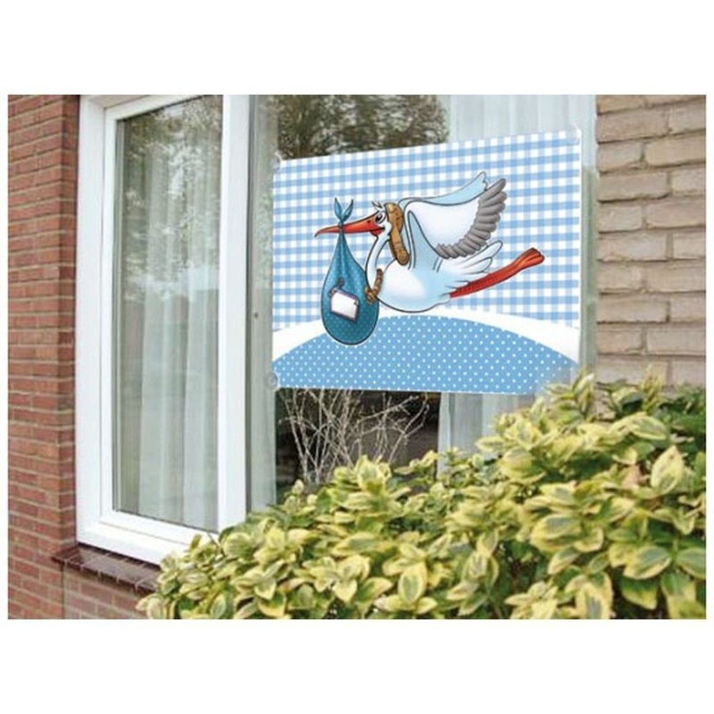 Folat Drapeau de fenêtre cigogne garçon Folat Drapeau de fenêtre cigogne garçon