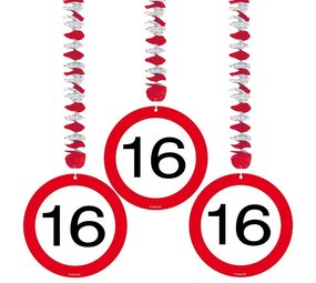 Decoratie spiraal 16 Verkeersbord | 3 stuks Decoratie spiraal 16 Verkeersbord | 3 stuks