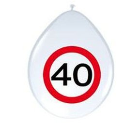Folat Balloon 40 years of traffic sign 8 pieces Folat Balloon 40 years of traffic sign 8 pieces