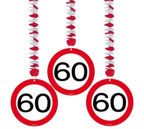 Décoration spirale 60 panneau de signalisation 3 pièces Décoration spirale 60 panneau de signalisation 3 pièces