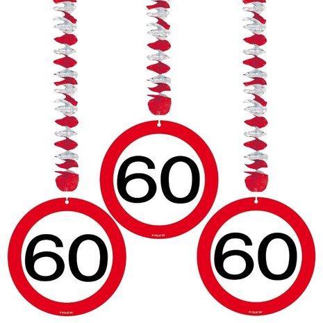 Décoration spirale 60 panneau de signalisation 3 pièces Décoration spirale 60 panneau de signalisation 3 pièces