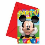 Uitnodiging Mickey Mouse Party 6 stuks Uitnodiging Mickey Mouse Party 6 stuks