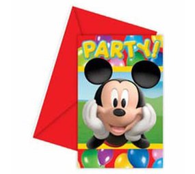Uitnodiging Mickey Mouse Party 6 stuks Uitnodiging Mickey Mouse Party 6 stuks