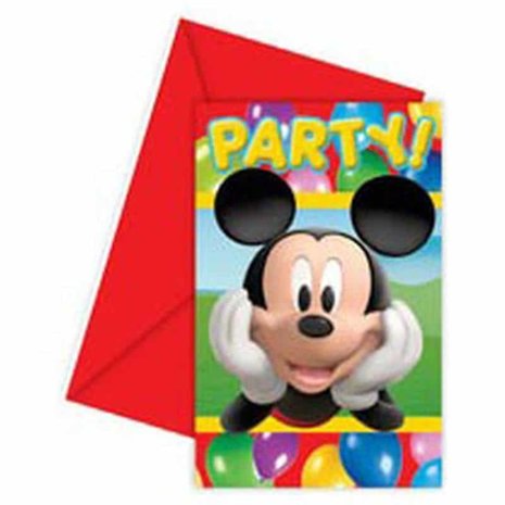 Invitation Mickey Mouse Party 6 pieces