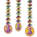 Decoratie spiraal 3 jaar | 3 stuks Decoratie spiraal 3 jaar | 3 stuks