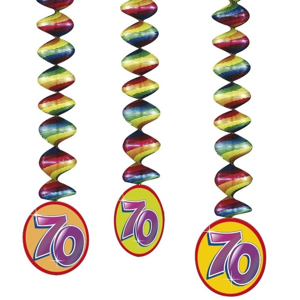 Decoration spiral 70 years 3 pieces
