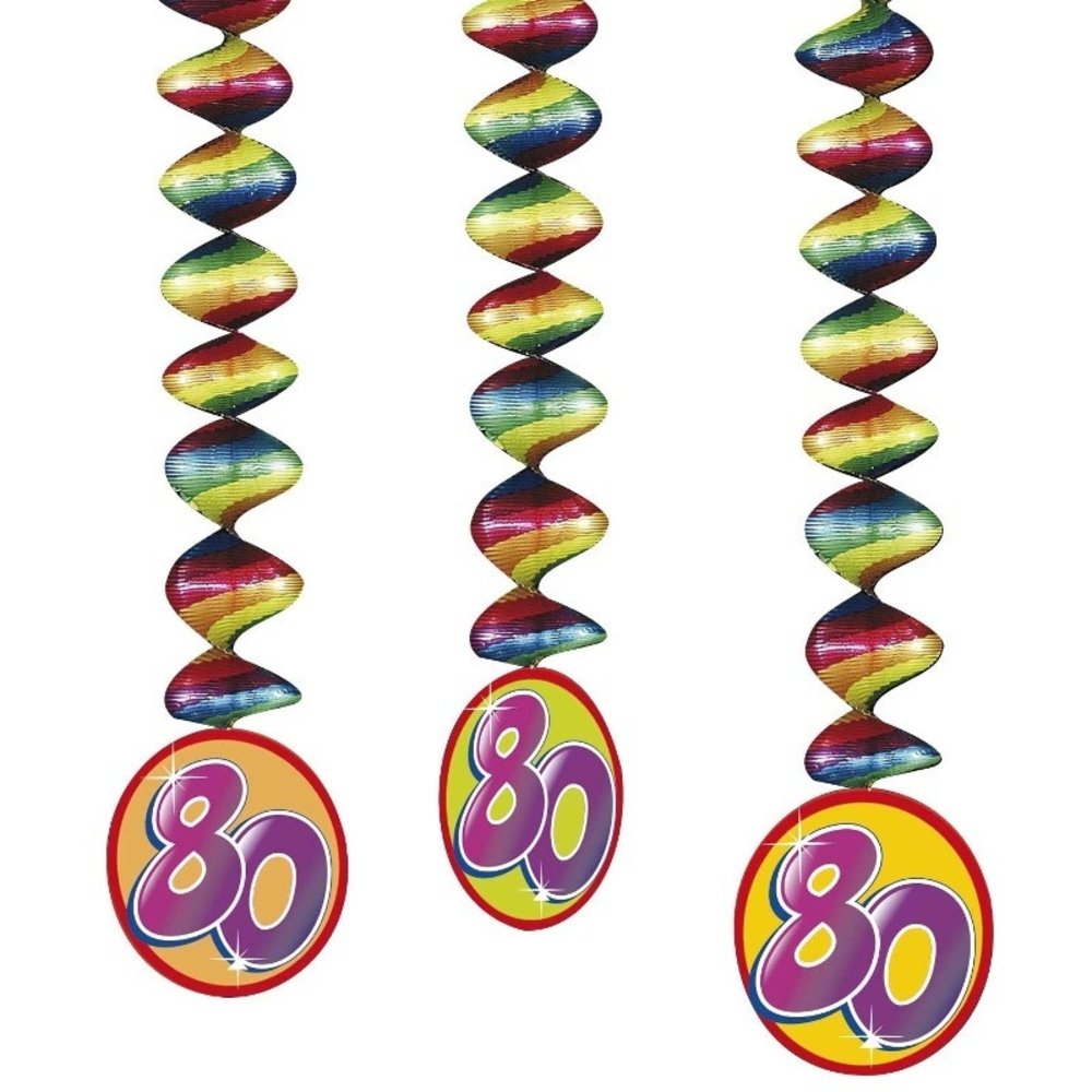 Dekoration Spiral 80 Jahre 3 Stücke
