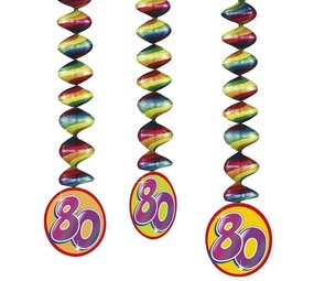 Dekoration Spiral 80 Jahre 3 Stücke