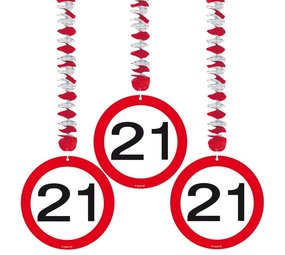 Dekoration Spiral 21 Verkehrszeichen 3 Teile