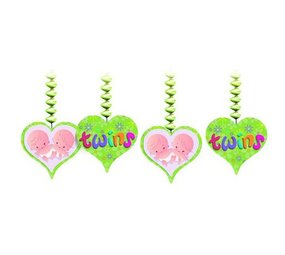 Decoratie spiraal Twins - Tweeling 3 stuks Decoratie spiraal Twins - Tweeling 3 stuks