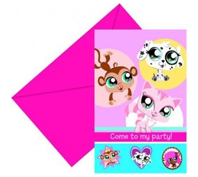 Uitnodiging Littlest Pet Shop 6 stuks