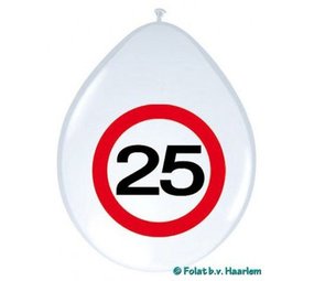 Folat Ballons 25 ans Panneau de signalisation 30cm | 8 pièces