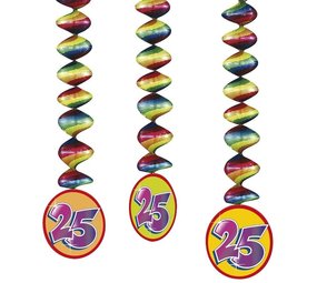 Dekoration Spirale 25 Jahre 3 Stücke