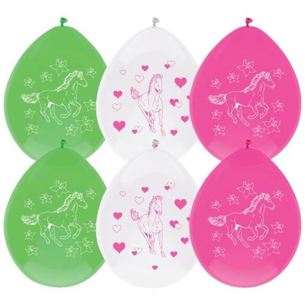 Balloons Pink Pony Horses 30cm | 6 pieces