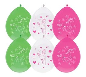 Ballons Pink Pony Chevaux 30cm | 6 morceaux