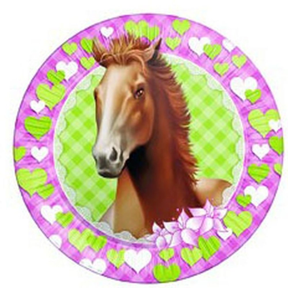 Haza - Witbaard Plates Pink Pony Horses 23cm | 8 pieces