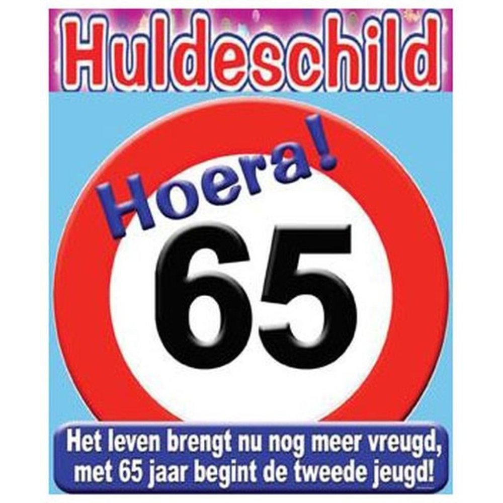 Verkeers Deurbord 65 jaar GROOT ca. 50cm Verkeers Deurbord 65 jaar GROOT ca. 50cm