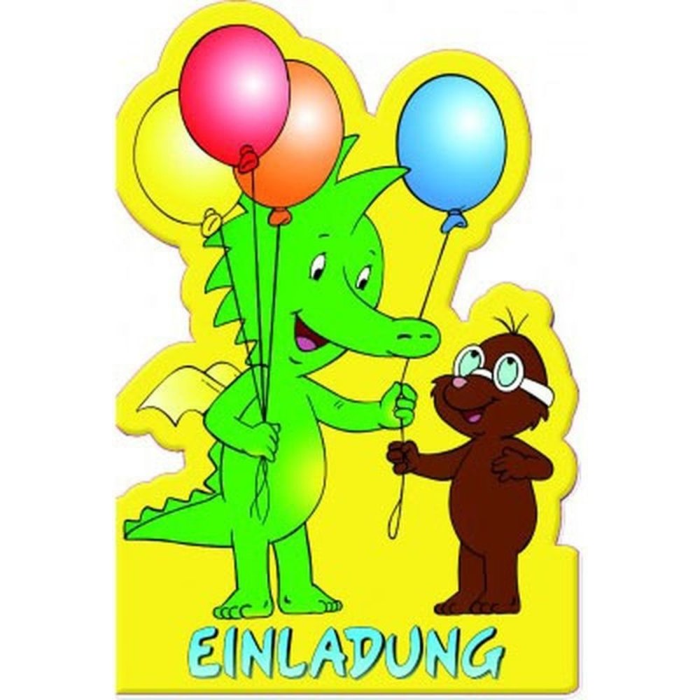 Uitnodiging Tabaluga Duits 8 stuks