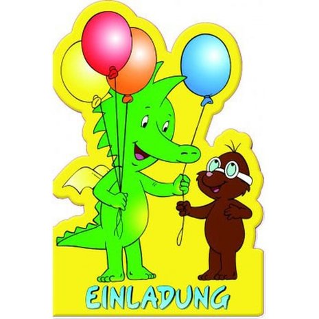 Uitnodiging Tabaluga Duits 8 stuks