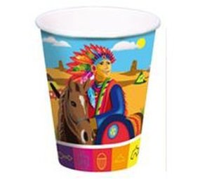 Beker Indianen | 8 stuks Beker Indianen | 8 stuks
