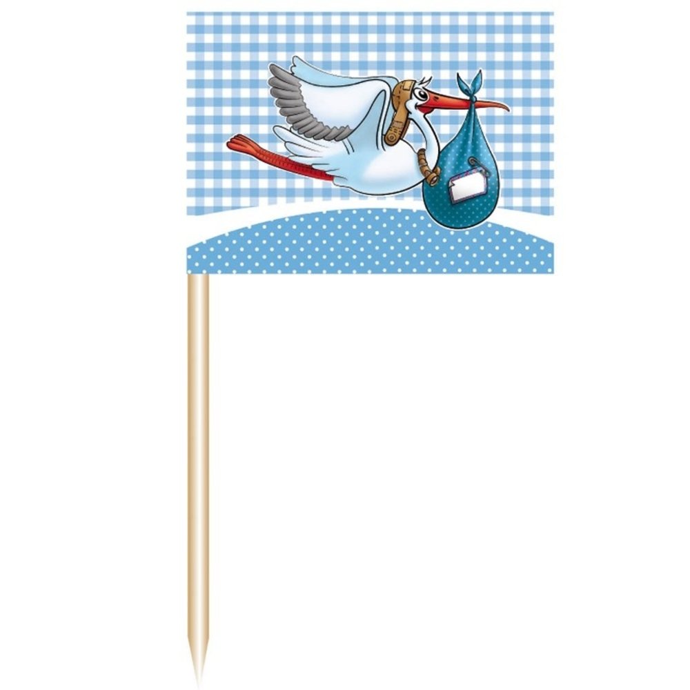 Folat Cueillettes naissance garçon cigogne 50 pièces Folat Cueillettes naissance garçon cigogne 50 pièces