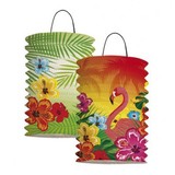 Boland Lampion set Hawai roze flamingo 2 stuks Boland Lampion set Hawai roze flamingo 2 stuks