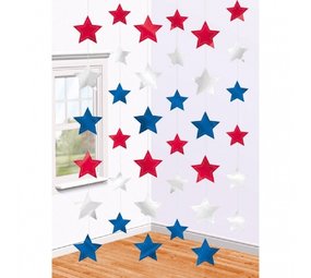Hangdecoratie USA stars 6x210meter Hangdecoratie USA stars 6x210meter
