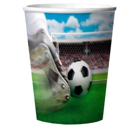 Folat Voetbal 3D Traktatie Bekers 266ml | 4 stuks Folat Voetbal 3D Traktatie Bekers 266ml | 4 stuks