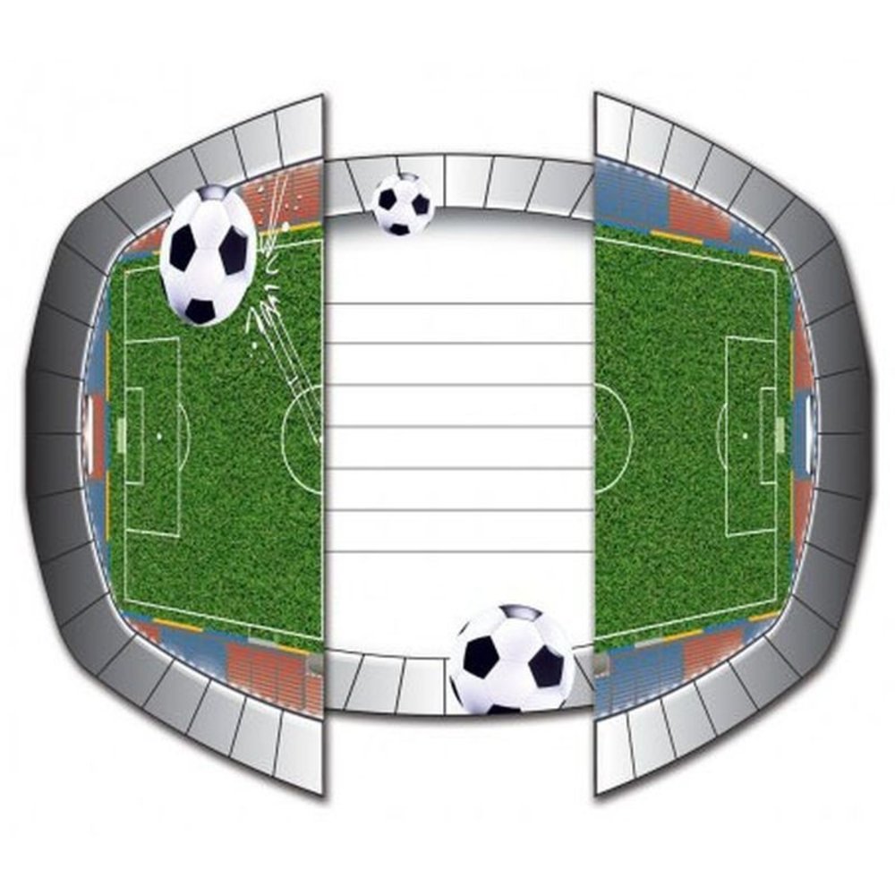 Folat Voetbal Uitnodigingen Stadion 17x17cm | 8 stuks