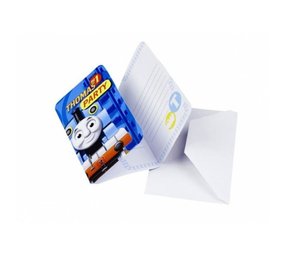 Uitnodiging Thomas Party blauw 6 stuks Uitnodiging Thomas Party blauw 6 stuks