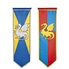 Banner Ritter mit Drachengelb mit Blau Banner Ritter mit Drachengelb mit Blau