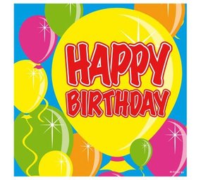 Folat Serviette joyeux anniversaire ballons 20 pièces Folat Serviette joyeux anniversaire ballons 20 pièces