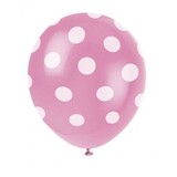 Unique Party Ballons Rosa mit weißen Punkten 30cm | 6 Stück Unique Party Ballons Rosa mit weißen Punkten 30cm | 6 Stück