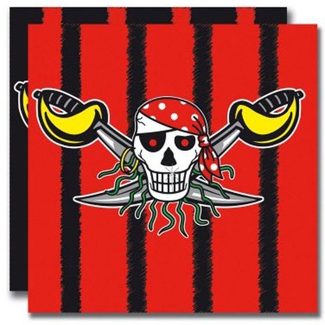 Folat Servet Rouge Pirate | 20 morceaux Folat Servet Rouge Pirate | 20 morceaux