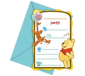 Einladung Winnie de Pooh | 6 Stück Einladung Winnie de Pooh | 6 Stück