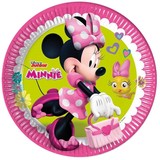 Procos Party Borden Minnie Mouse lime-roze 23cm | 8 stuks