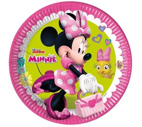 Procos Party Plaques Minnie Souris Lime-rose 23cm | 8 pièces