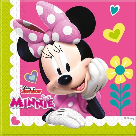 Napkin minnie mouse lime-pink 20 pieces
